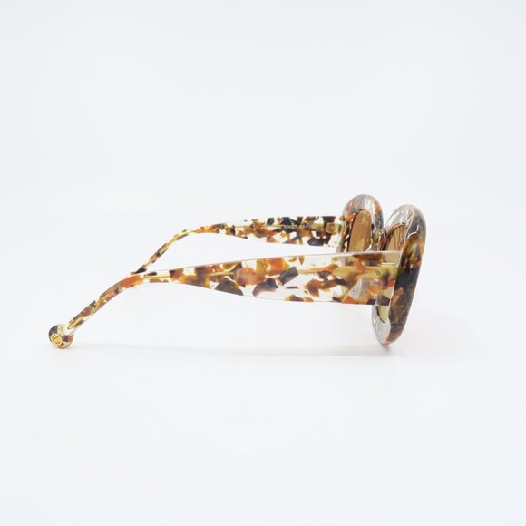 Nathalie Blanc DAPHNEE Brown Marble/Brown Lenses, Square New Women\'s Sunglasses.